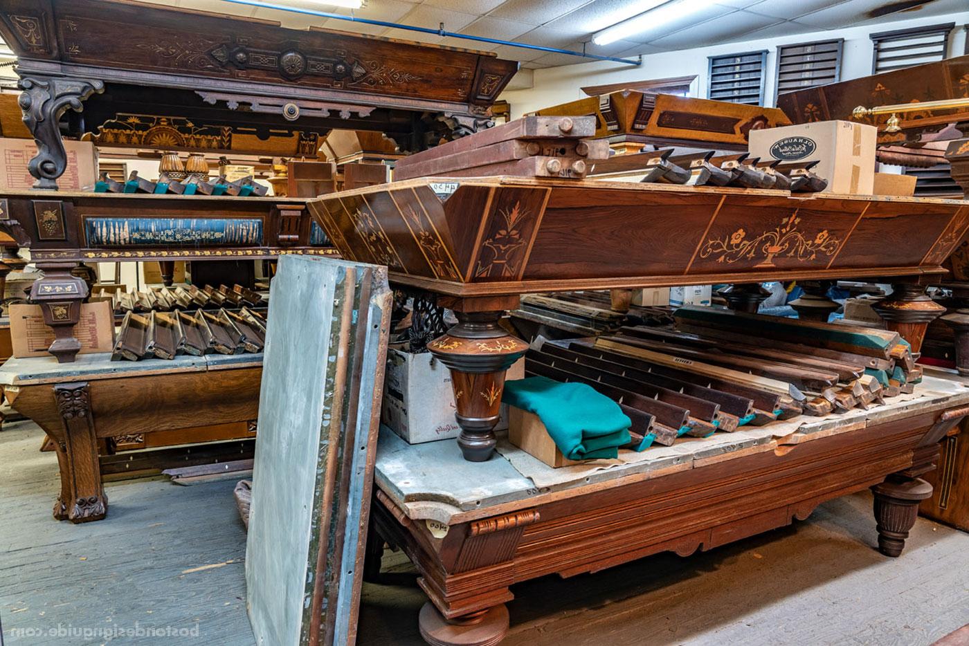 Billiard table restoration at Boston Billiard Emporium